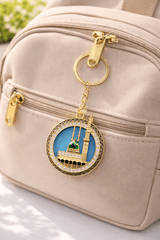 Masjid - e - Nabawi Round Rhinestone Keychain - Zambeel