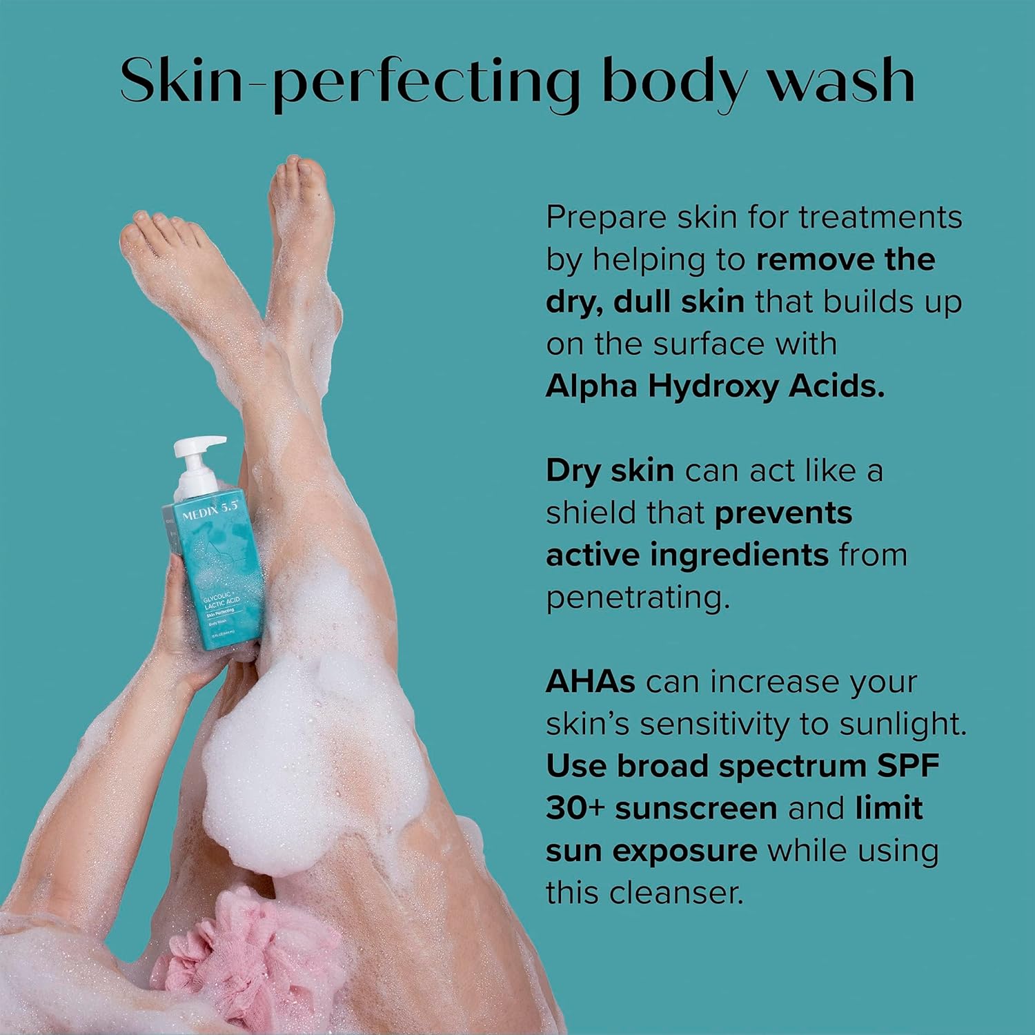Medix 5.5 - Glycolic + Lactic Acid Skin Perfecting Body Wash - Zambeel