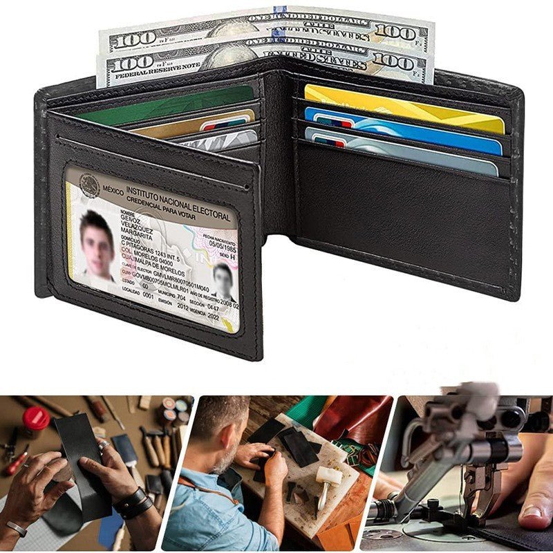 Men's Anti - magnetic Thin Wallet Special Carbon Fiber Dollar Multi Card Slot Wallet - Zambeel