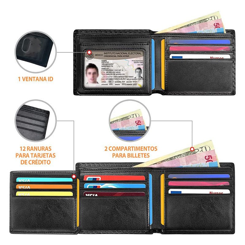 Men's Anti - magnetic Thin Wallet Special Carbon Fiber Dollar Multi Card Slot Wallet - Zambeel