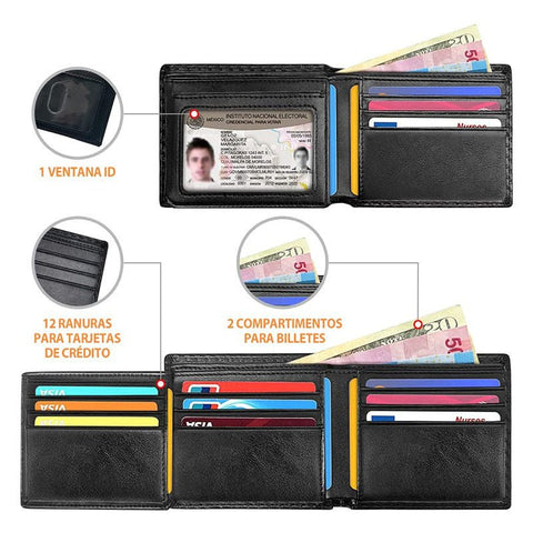 Men's Anti - magnetic Thin Wallet Special Carbon Fiber Dollar Multi Card Slot Wallet - Zambeel