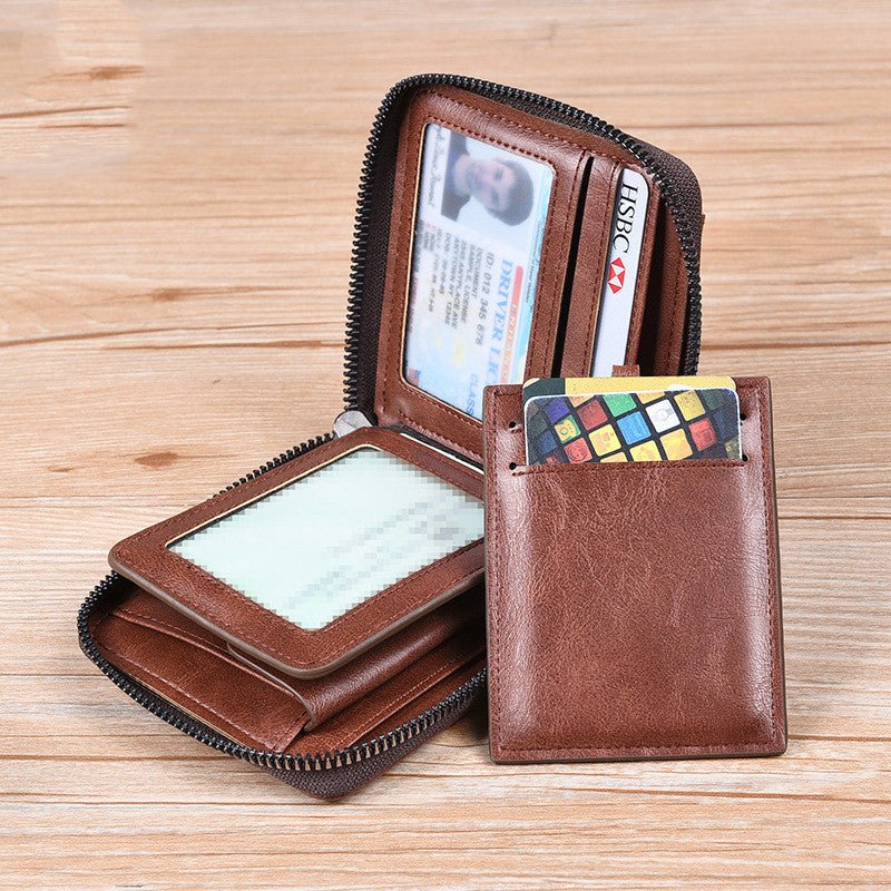 Men's Anti - theft Brush Portable Multifunctional Small Wallet - Zambeel