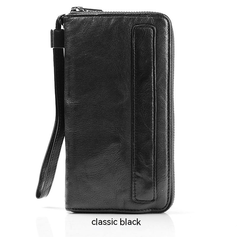 Men's Handmade Sheepskin Retro Long Wallet - Zambeel
