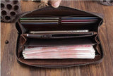 Men's Handmade Sheepskin Retro Long Wallet - Zambeel