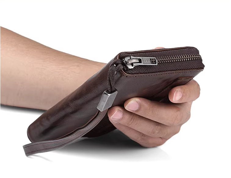 Men's Handmade Sheepskin Retro Long Wallet - Zambeel