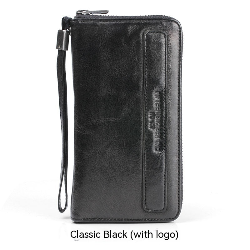 Men's Handmade Sheepskin Retro Long Wallet - Zambeel