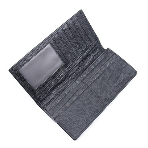 Men'S Wallet Retro Crazy Horse Leather Long Vertical Wallet - Zambeel
