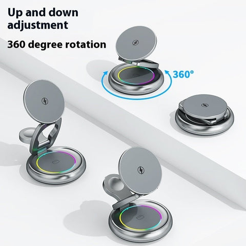 Metal 3 In 1 Wireless Rotatable Charger Bracket - Zambeel