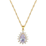 Micro - inlaid Graceful Personality Banquet Ear Necklace Combination - Zambeel