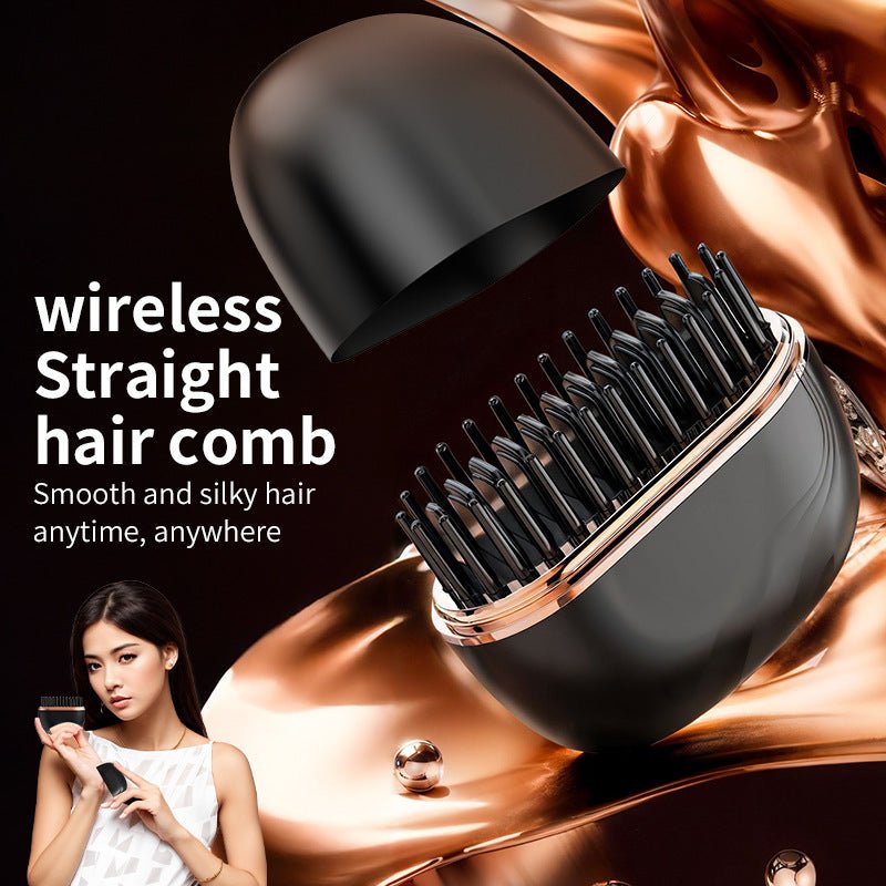 Mini Hair Straightening Comb Wireless Charging Portable Multifunctional Hair Care Not Hurt Hair Styling Comb Hair Straightener - Zambeel