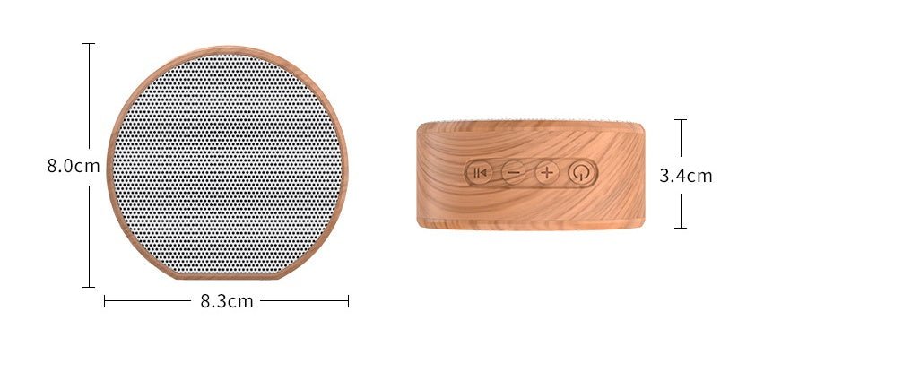 Mini Wood Bluetooth Speaker Portable Outdoor Wireless Support AUX TF - Zambeel