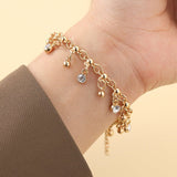Minimalist Diamond Studded Tassel Bracelet - Zambeel