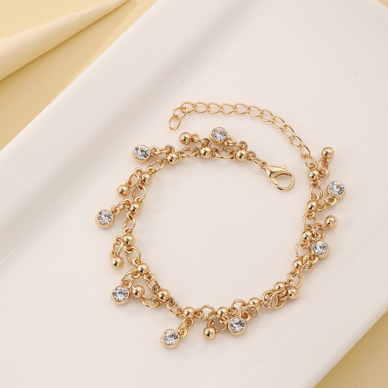 Minimalist Diamond Studded Tassel Bracelet - Zambeel