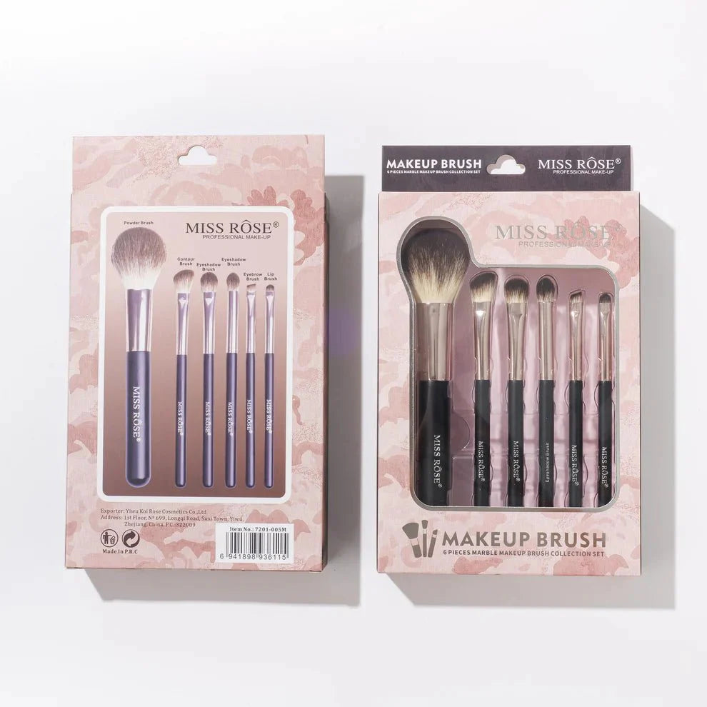 Miss Rose - Professional 6 Marble Makeup Brush Set (Original) - Zambeel