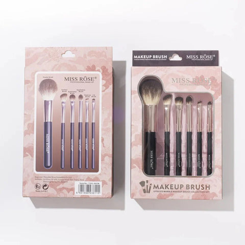 Miss Rose - Professional 6 Marble Makeup Brush Set (Original) - Zambeel