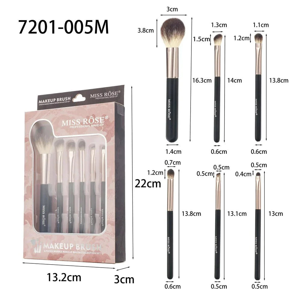 Miss Rose - Professional 6 Marble Makeup Brush Set (Original) - Zambeel