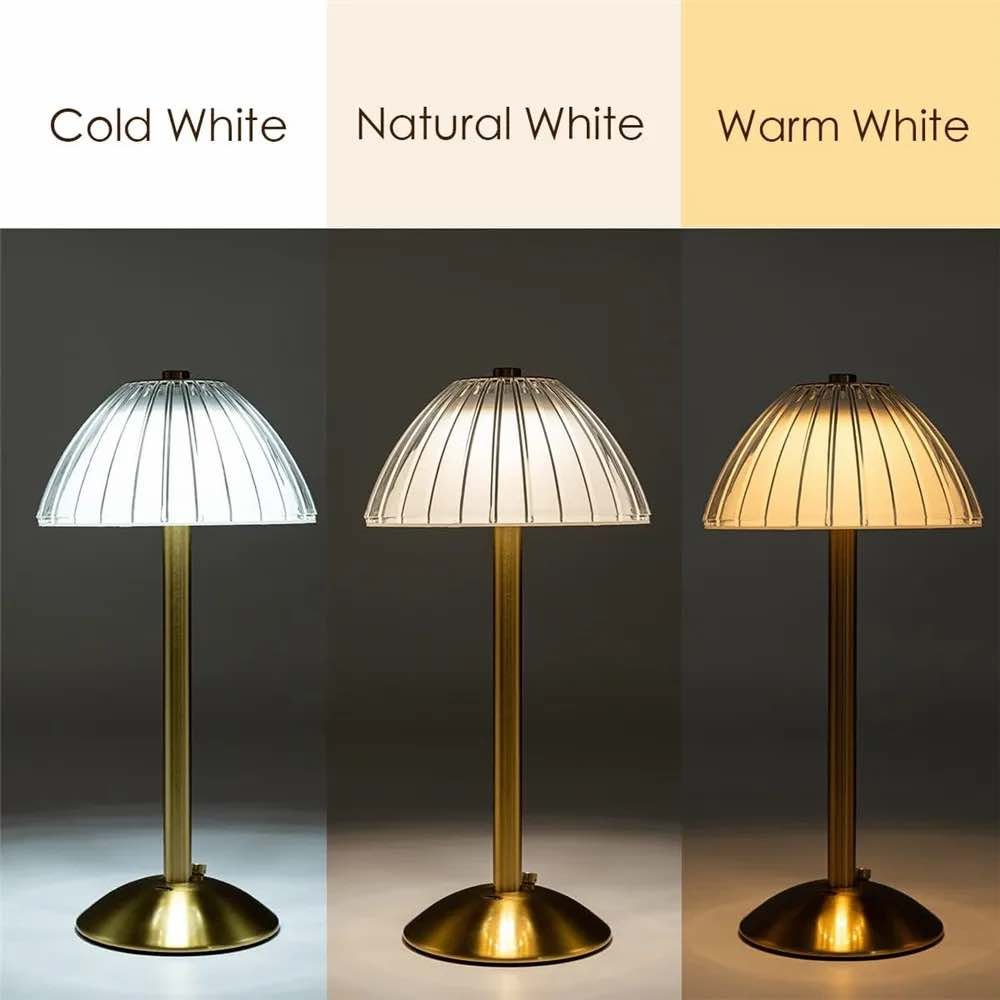 Modern Gold Table Lamp with Pleated Shade - Zambeel