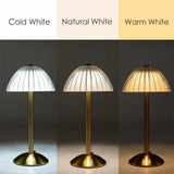 Modern Gold Table Lamp with Pleated Shade - Zambeel