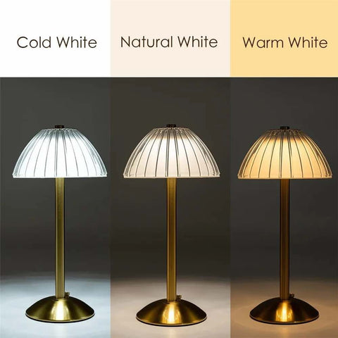 Modern Gold Table Lamp with Pleated Shade - Zambeel