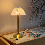 Modern Gold Table Lamp with Pleated Shade - Zambeel