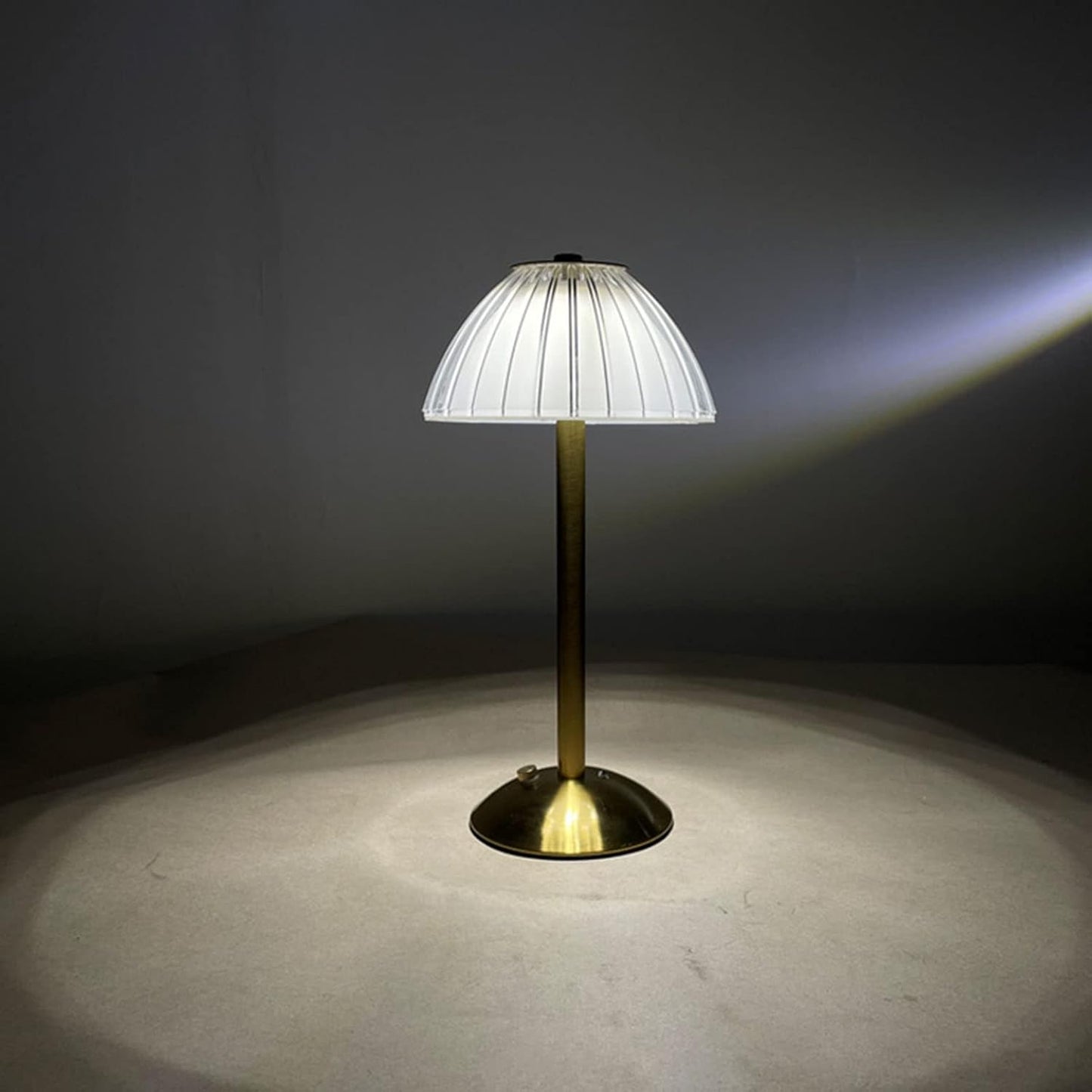 Modern Gold Table Lamp with Pleated Shade - Zambeel