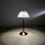 Modern Gold Table Lamp with Pleated Shade - Zambeel