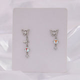 Moonstone Butterfly Earrings Long Light Luxury Asymmetric - Zambeel