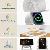 Multifunctional Four - in - one Small Night Lamp RGB Bluetooth Speaker Mobile Phone Holder 15W Wireless Charging - Zambeel