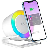 Multifunctional Four - in - one Small Night Lamp RGB Bluetooth Speaker Mobile Phone Holder 15W Wireless Charging - Zambeel