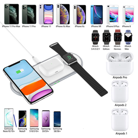 Multifunctional Three - in - one 10W Wireless Fast Charging Mobile Phone Holder - Zambeel