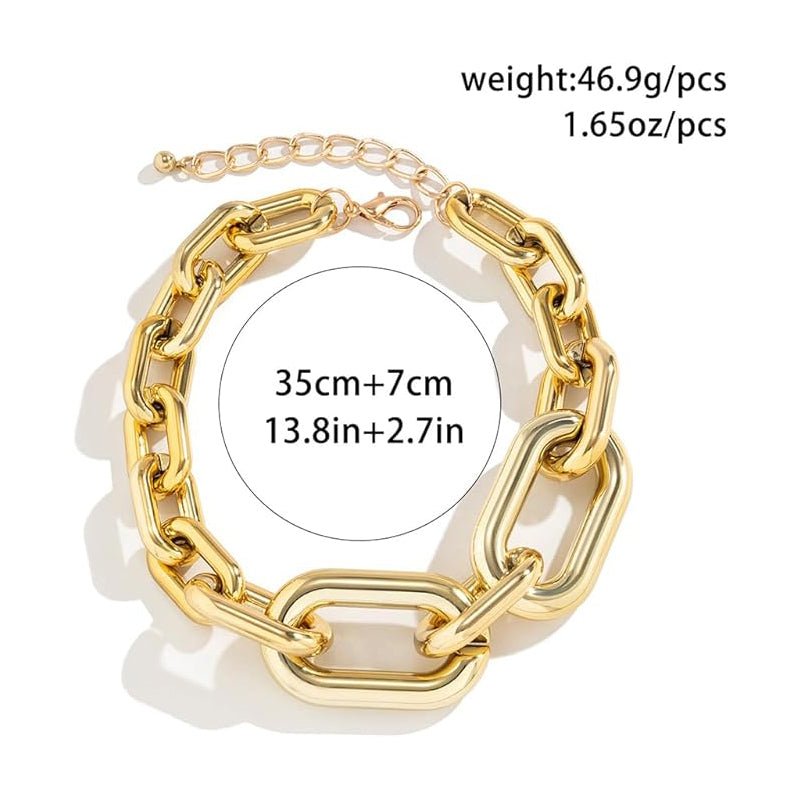 Necklaces For Women, Gold Chain Necklace Chunky,Necklace Link Chain Choker Vintage Heavy Metal Thick Chain - Zambeel