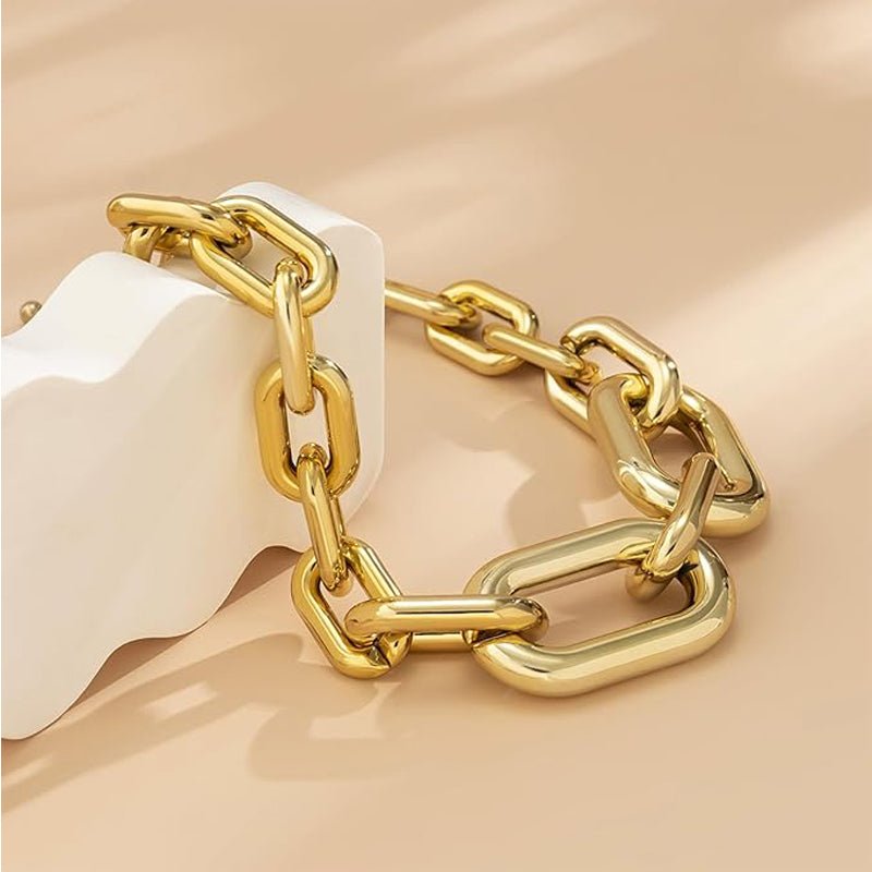 Necklaces For Women, Gold Chain Necklace Chunky,Necklace Link Chain Choker Vintage Heavy Metal Thick Chain - Zambeel