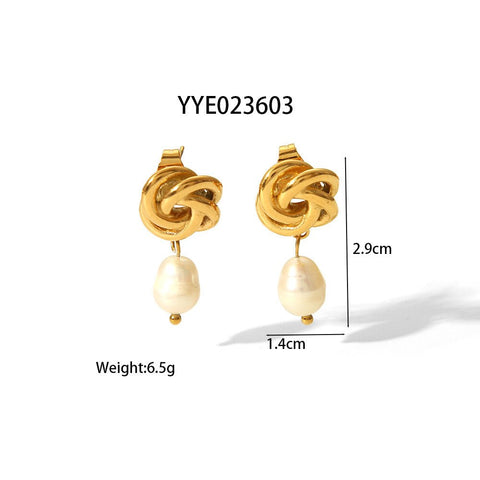 New Baroque Pearl Spiral Niche Earrings - Zambeel