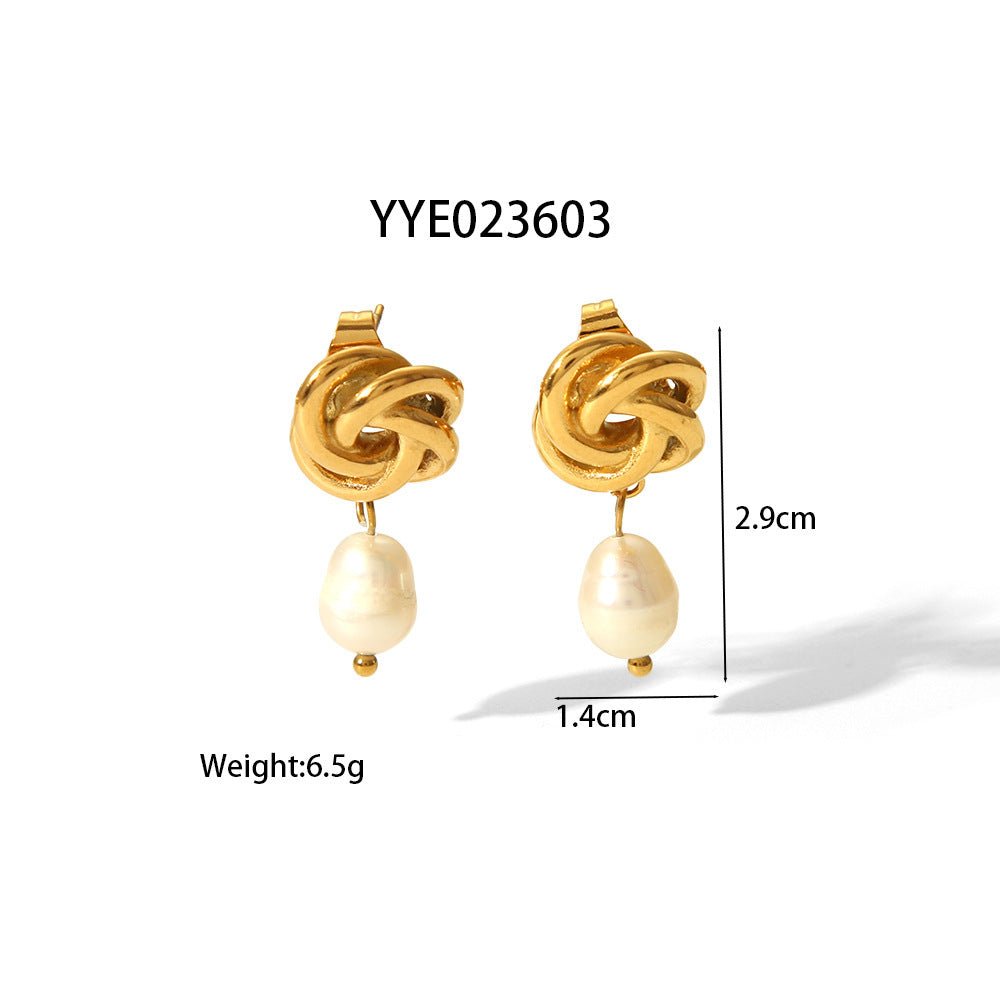 New Baroque Pearl Spiral Niche Earrings - Zambeel