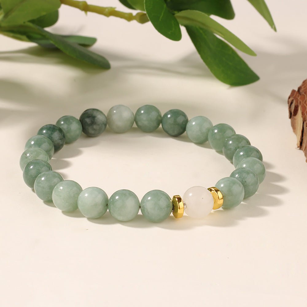 New European And American - style Green Jadeite Natural Stone Bracelet - Zambeel