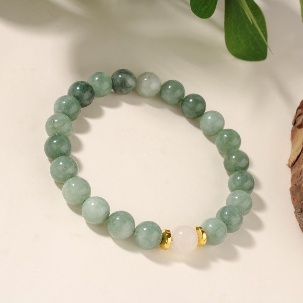 New European And American - style Green Jadeite Natural Stone Bracelet - Zambeel