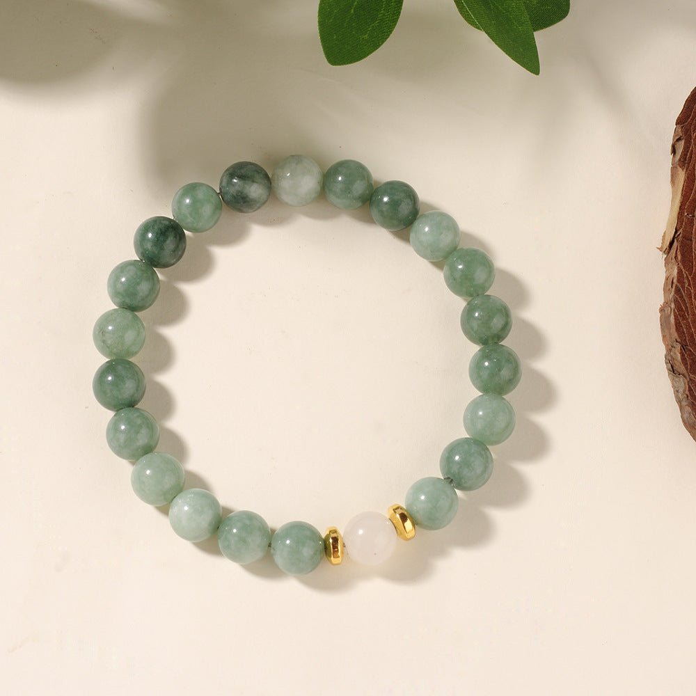 New European And American - style Green Jadeite Natural Stone Bracelet - Zambeel