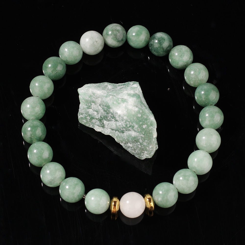 New European And American - style Green Jadeite Natural Stone Bracelet - Zambeel