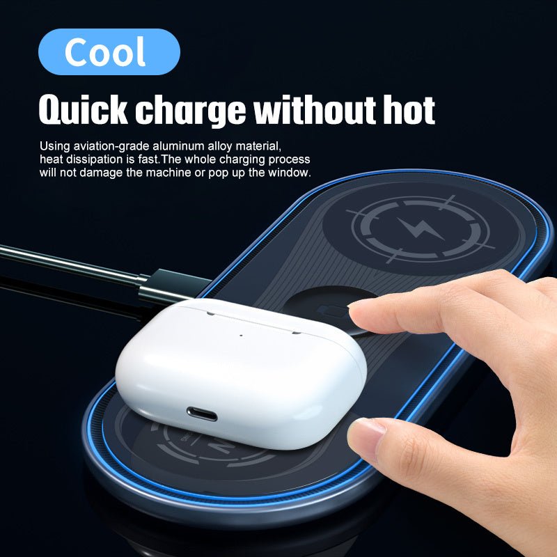 New Flat 3 - in - 1 Wireless Charger 15W Ambient Light - Zambeel