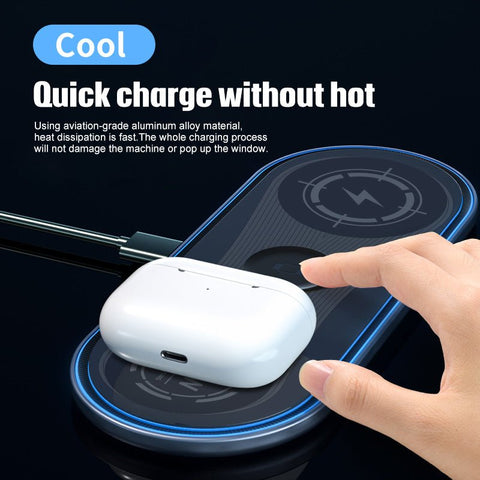 New Flat 3 - in - 1 Wireless Charger 15W Ambient Light - Zambeel
