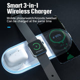 New Flat 3 - in - 1 Wireless Charger 15W Ambient Light - Zambeel