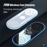 New Flat 3 - in - 1 Wireless Charger 15W Ambient Light - Zambeel