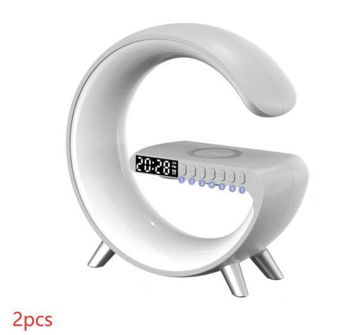 New Intelligent G Shaped LED Lamp Bluetooth Speake Wireless Charger Atmosphere Lamp App Control For Bedroom Home Decor - Zambeel