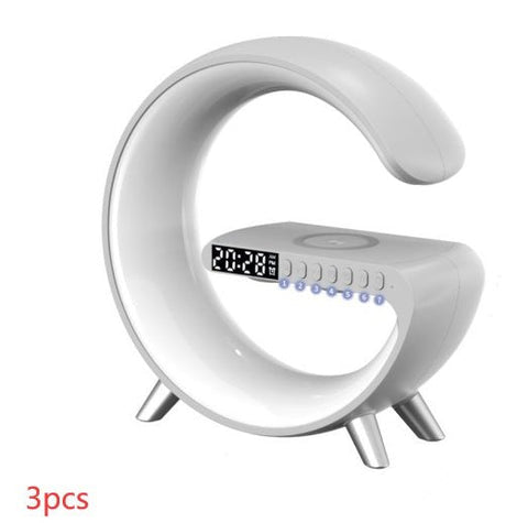 New Intelligent G Shaped LED Lamp Bluetooth Speake Wireless Charger Atmosphere Lamp App Control For Bedroom Home Decor - Zambeel