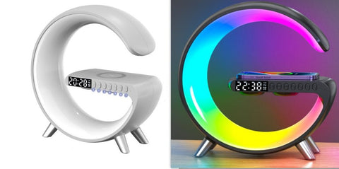 New Intelligent G Shaped LED Lamp Bluetooth Speake Wireless Charger Atmosphere Lamp App Control For Bedroom Home Decor - Zambeel