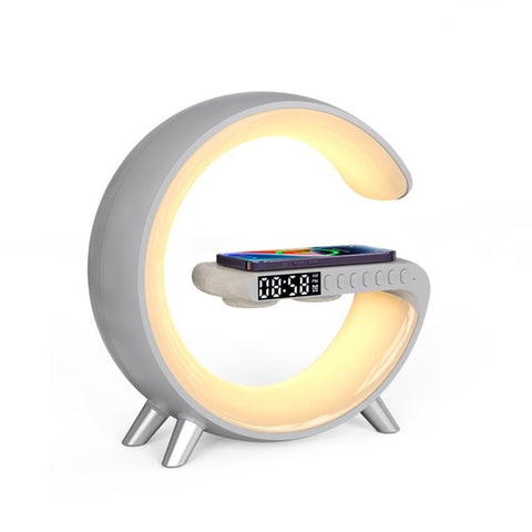 New Intelligent G Shaped LED Lamp Bluetooth Speake Wireless Charger Atmosphere Lamp App Control For Bedroom Home Decor - Zambeel