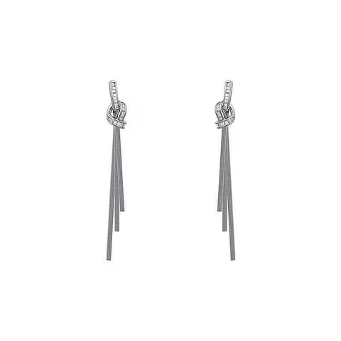 Niche Long Fringe Earrings Female Knot - Zambeel