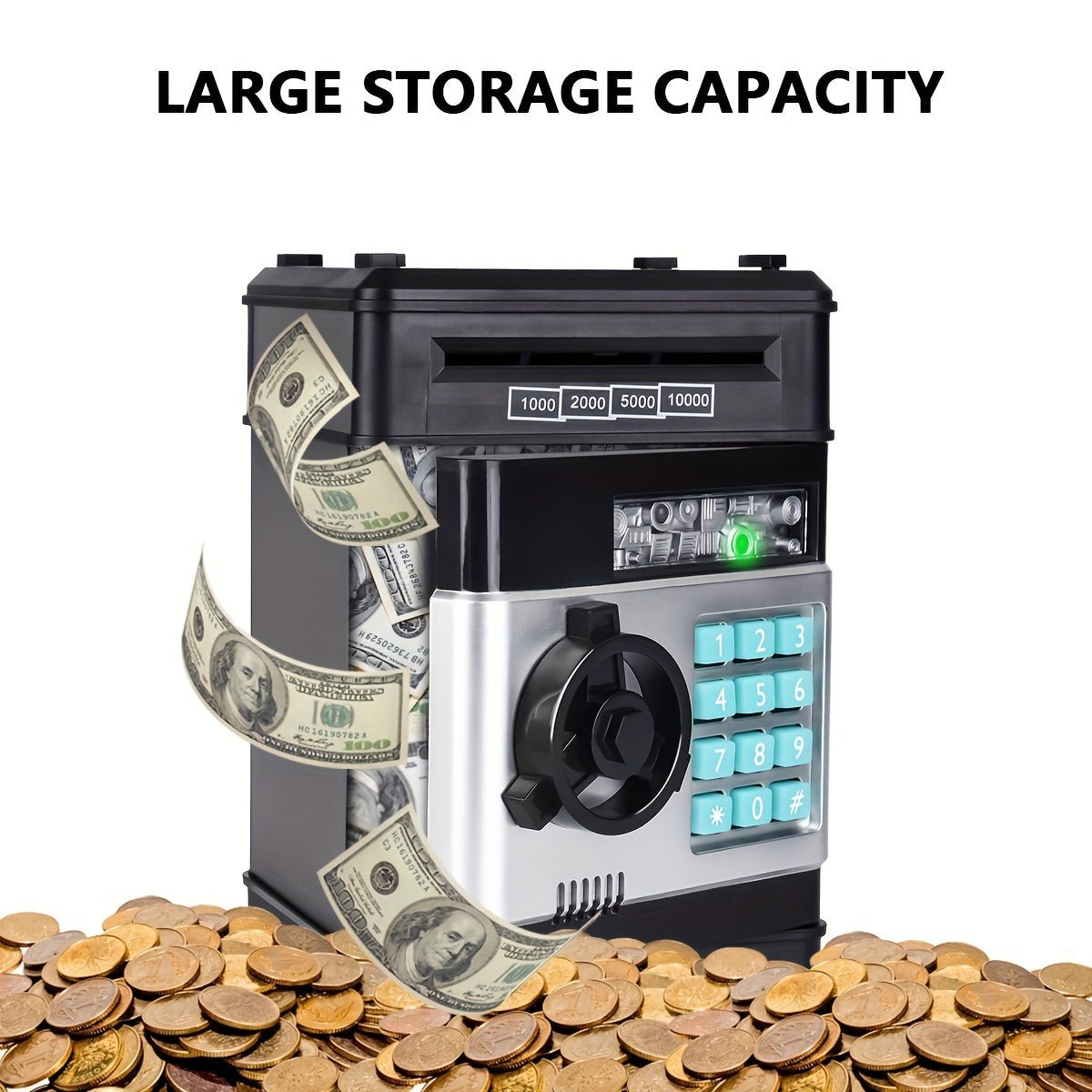 Number Bank Coin & Bill Safe - Zambeel