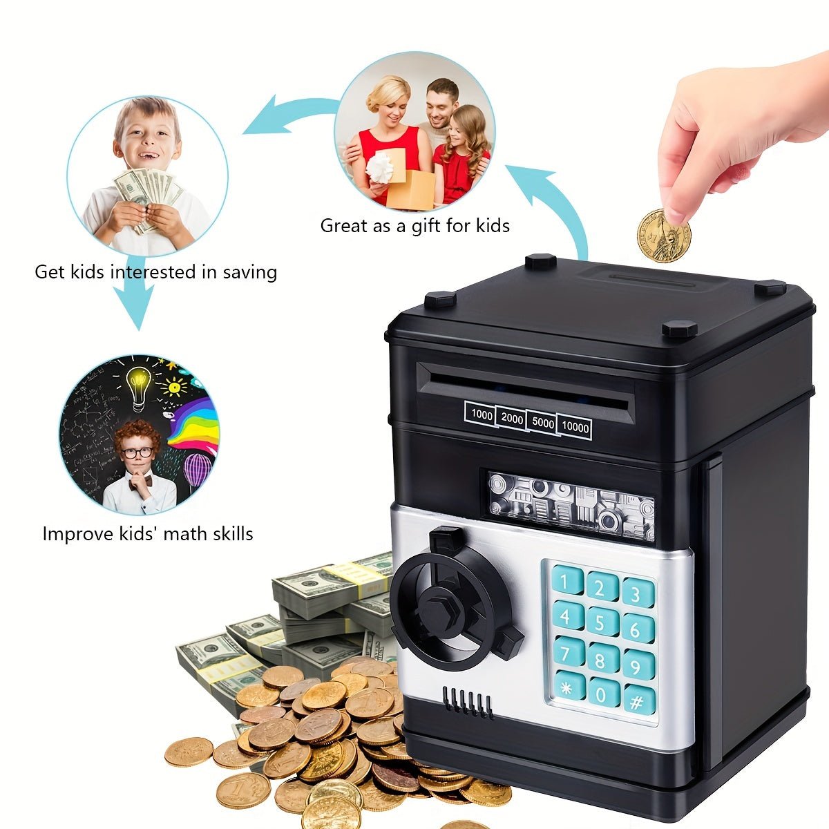 Number Bank Coin & Bill Safe - Zambeel