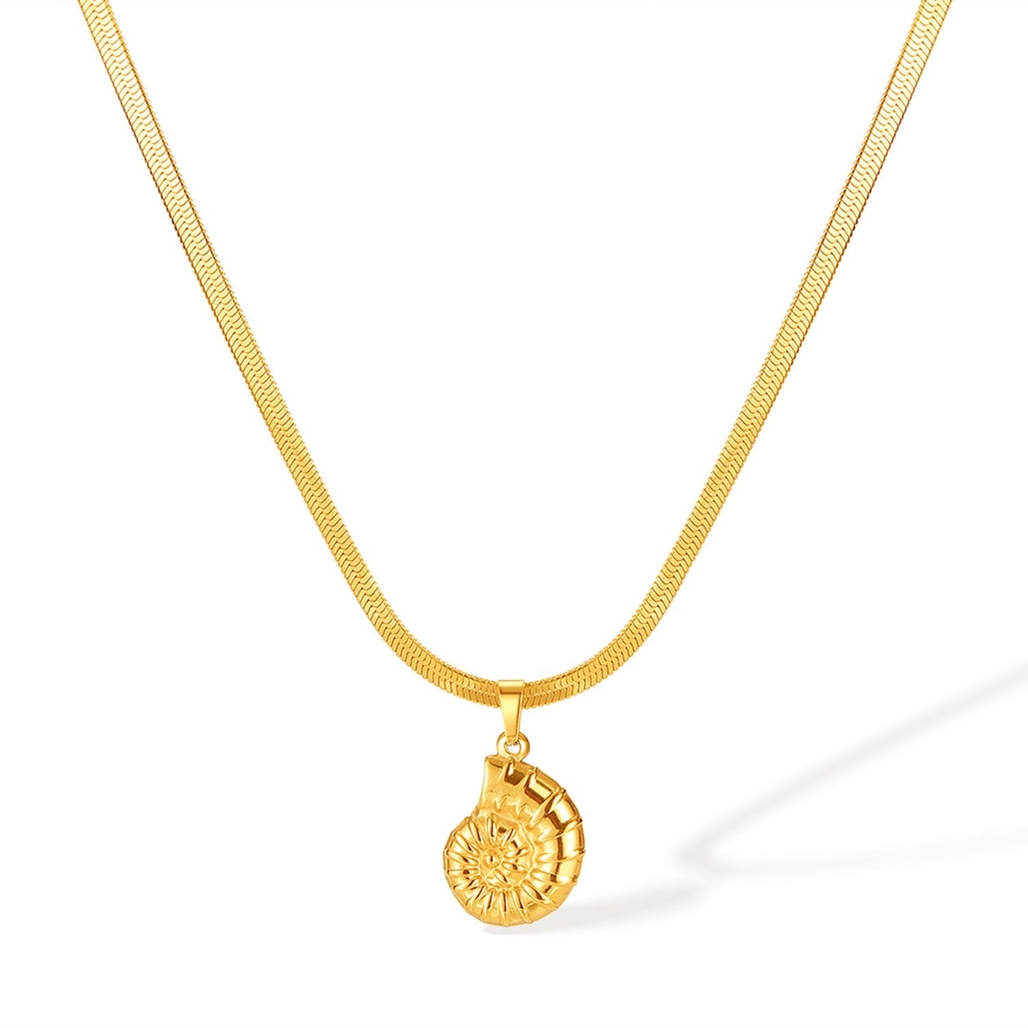 Ocean Series Stainless Steel Conch Shape Hundred Clavicle Chain - Zambeel